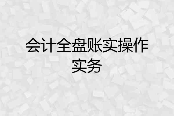 会计全盘账实操作实务