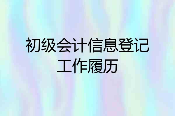 初级会计信息登记工作履历