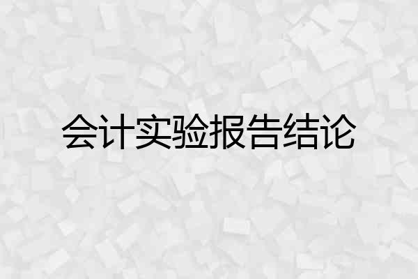 会计实验报告结论