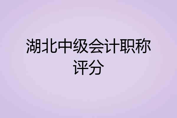 湖北中级会计职称评分