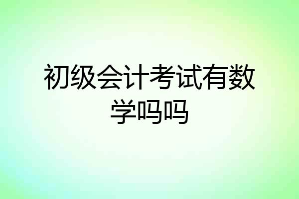 初级会计考试有数学吗吗