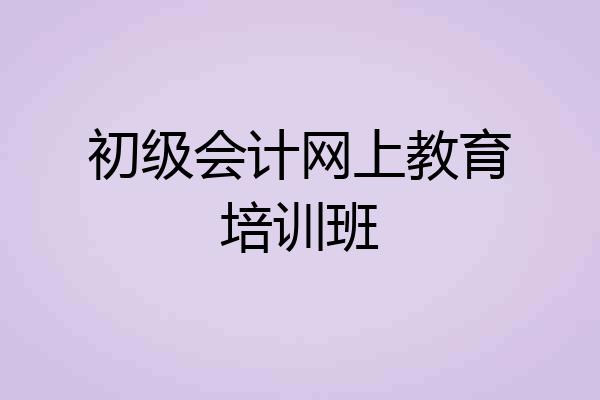 初级会计网上教育培训班