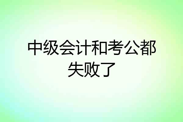中级会计和考公都失败了