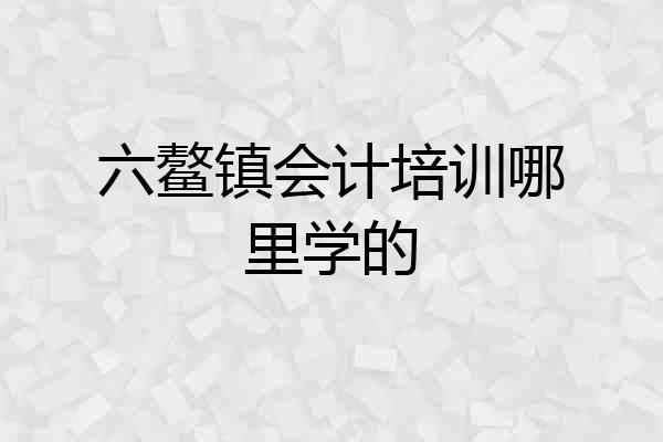 六鳌镇会计培训哪里学的
