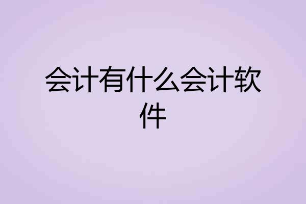 会计有什么会计软件