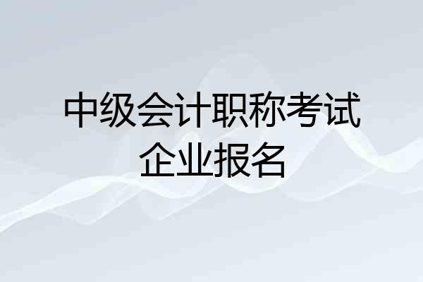 中级会计职称考试企业报名