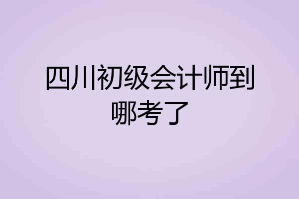 四川初级会计师到哪考了