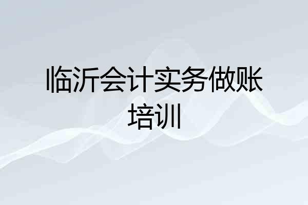 临沂会计实务做账培训