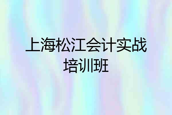 上海松江会计实战培训班
