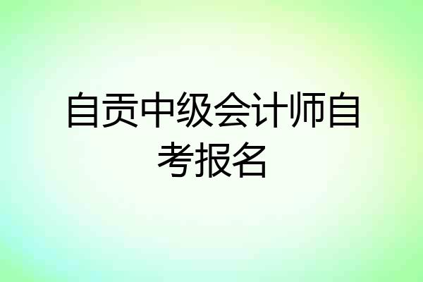 自贡中级会计师自考报名