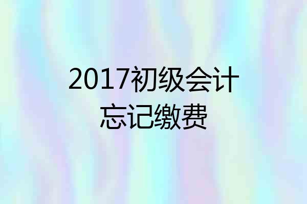2017初级会计忘记缴费