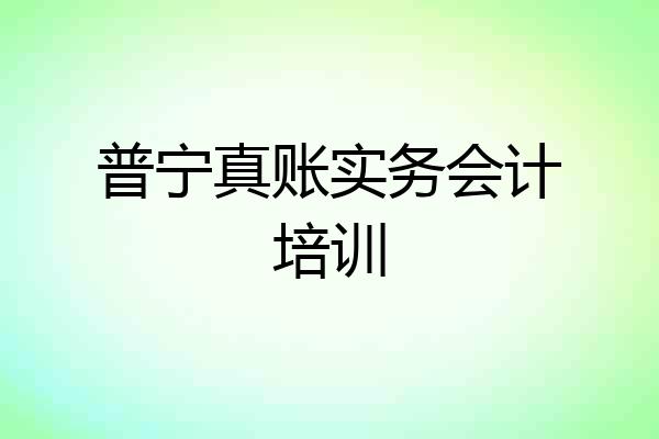 普宁真账实务会计培训