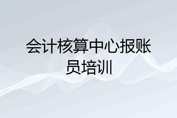 会计核算中心报账员培训