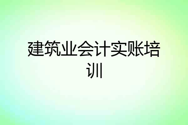 建筑业会计实账培训