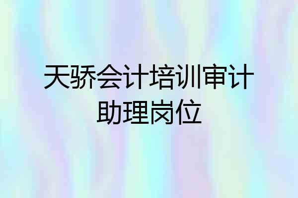 天骄会计培训审计助理岗位