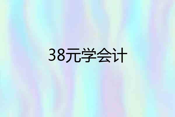 38元学会计