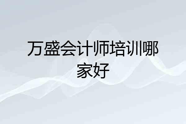 万盛会计师培训哪家好
