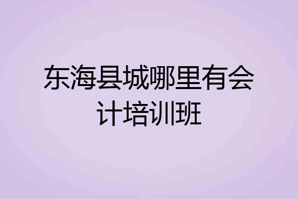 东海县城哪里有会计培训班