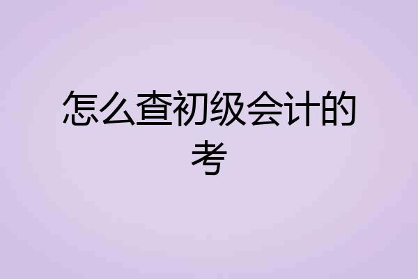 怎么查初级会计的考