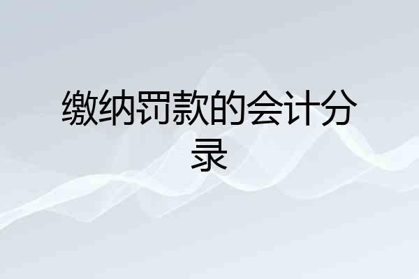 缴纳罚款的会计分录
