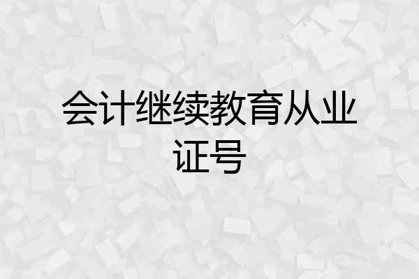 会计继续教育从业证号