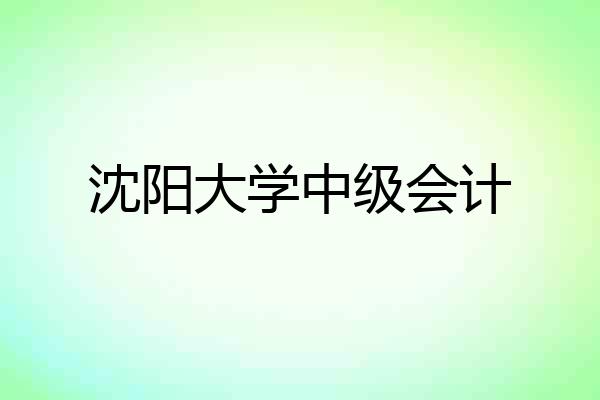 沈阳大学中级会计