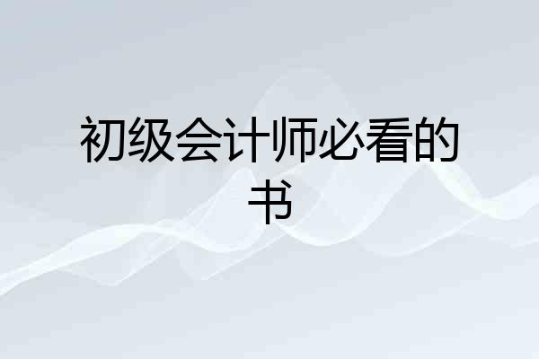 初级会计师必看的书