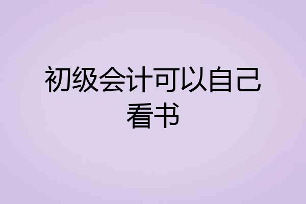 初级会计可以自己看书