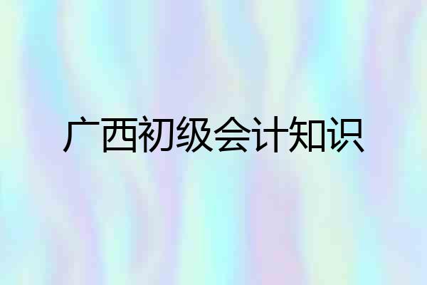 广西初级会计知识