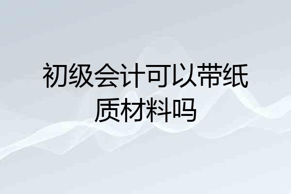 初级会计可以带纸质材料吗