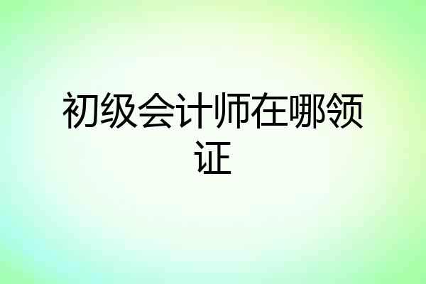 初级会计师在哪领证