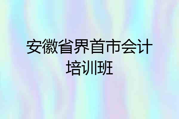 安徽省界首市会计培训班