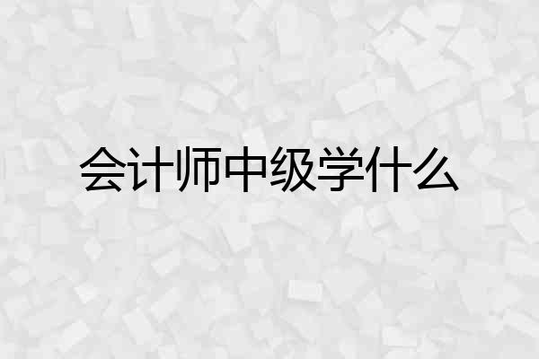 会计师中级学什么