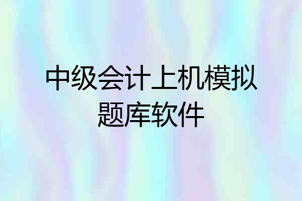 中级会计上机模拟题库软件