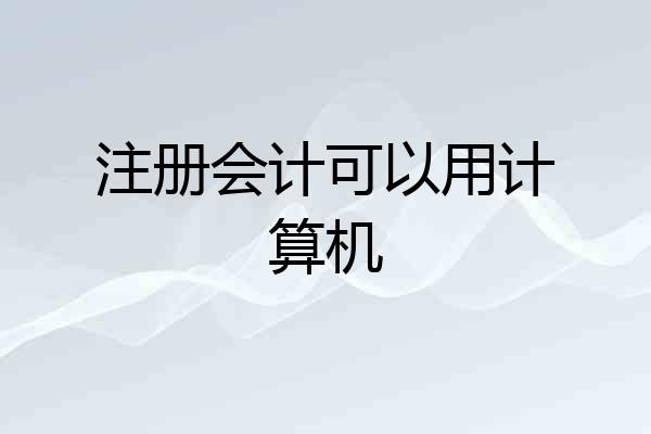 注册会计可以用计算机