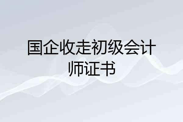 国企收走初级会计师证书