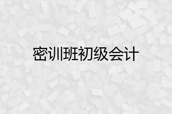 密训班初级会计