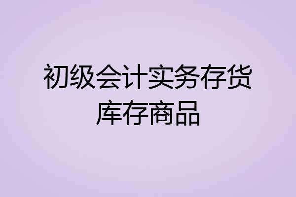 初级会计实务存货库存商品