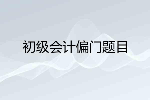 初级会计偏门题目