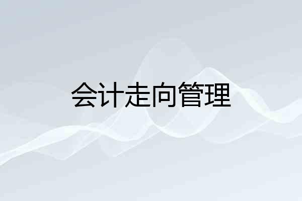 会计走向管理