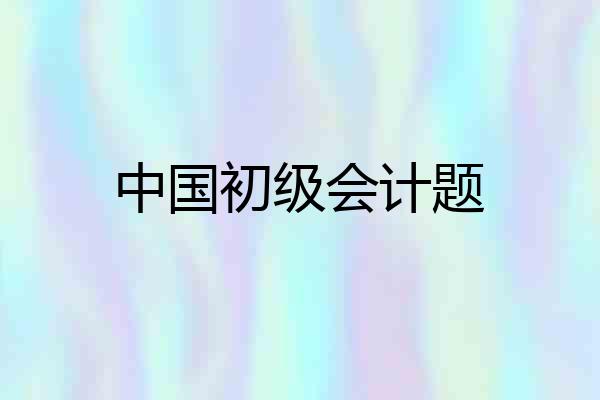 中国初级会计题