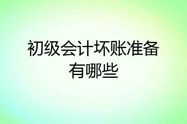 初级会计坏账准备有哪些