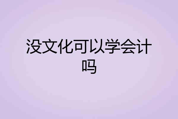 没文化可以学会计吗