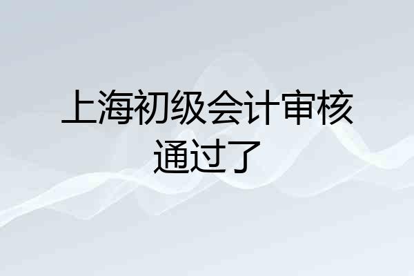 上海初级会计审核通过了