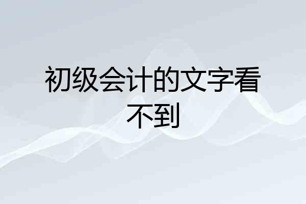 初级会计的文字看不到