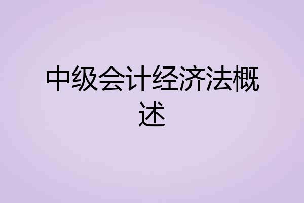 中级会计经济法概述