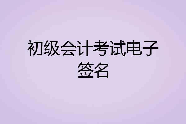 初级会计考试电子签名