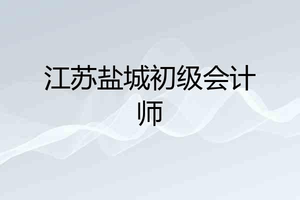 江苏盐城初级会计师