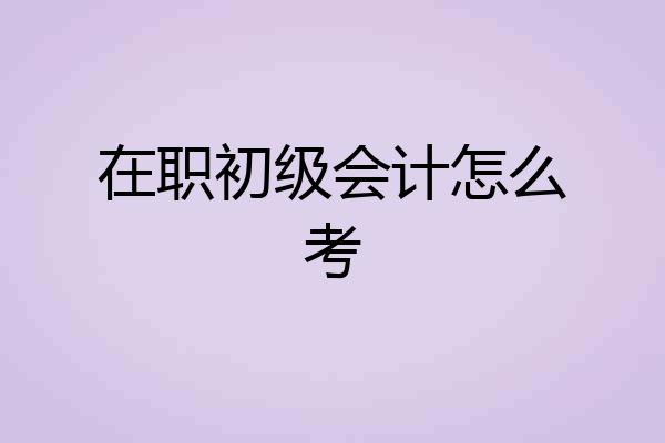 在职初级会计怎么考