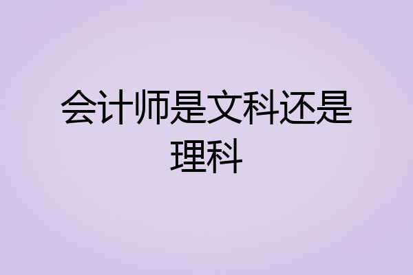 会计师是文科还是理科